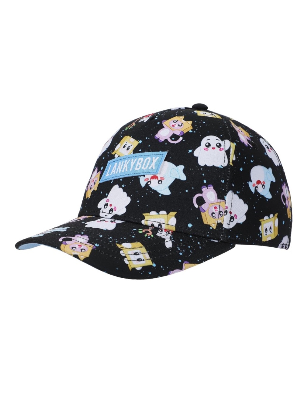 LankyBox Youth Adjustable Snapback Hat Black Character Print